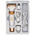 4-in-1 Women's Electric Razor - Wet & Dry Hair Remover For Pubic Hair, Eyebrow, Nose, Face, Legs, Underarms - Portable Bikini Trimmer - Rechargeable & Cordless - Gentle & Effective Hair Shaving